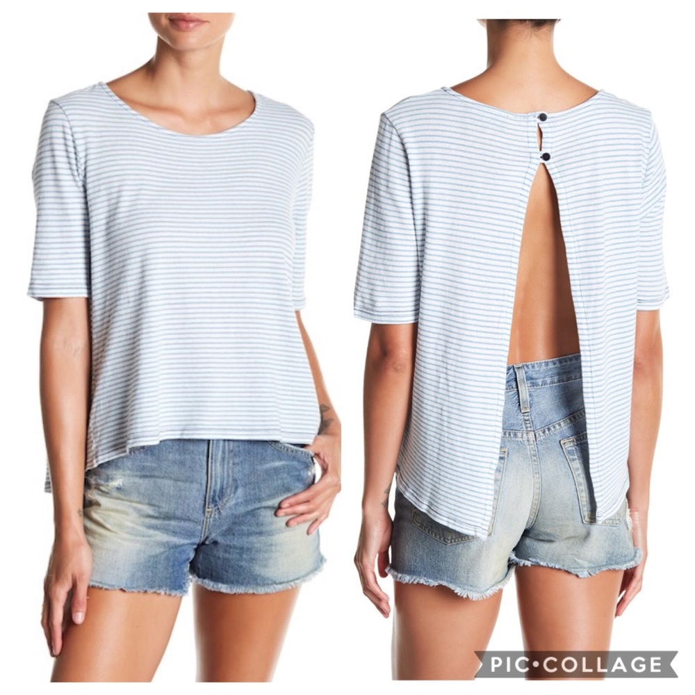NWT AG Adriano Goldschmied Striped Uni Tee